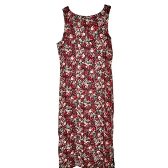 Studio Ease Reversible Maxi Shift Dress Red/White/Blue Florals - Travel - 12 - Picture 8 of 11